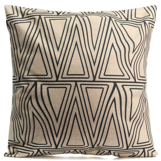 New Vintage Black &White Cotton Linen Throw Pillow Case Pillowcase Mountain Peak Shaped Pillow Covers 18 Styles