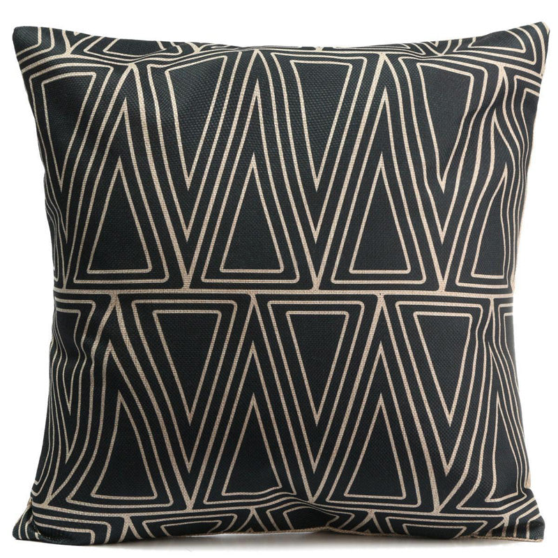 New Vintage Black &White Cotton Linen Throw Pillow Case Pillowcase Mountain Peak Shaped Pillow Covers 18 Styles