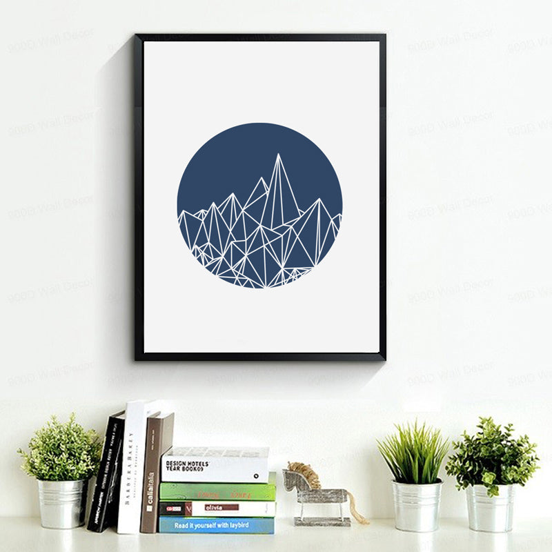 Geometric Art Abstract Mountains Canvas Art Poster Painting Pictures Wander Minimalist Art Modern Home Decor no frame
