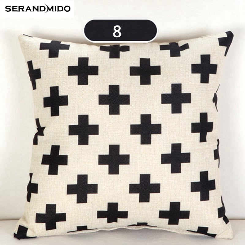 Geometric Cushion Cover Nordic Style Letters Black White Printed Cushion Case Stripe Home Sofa Decorative Pillow Cases Almofadas