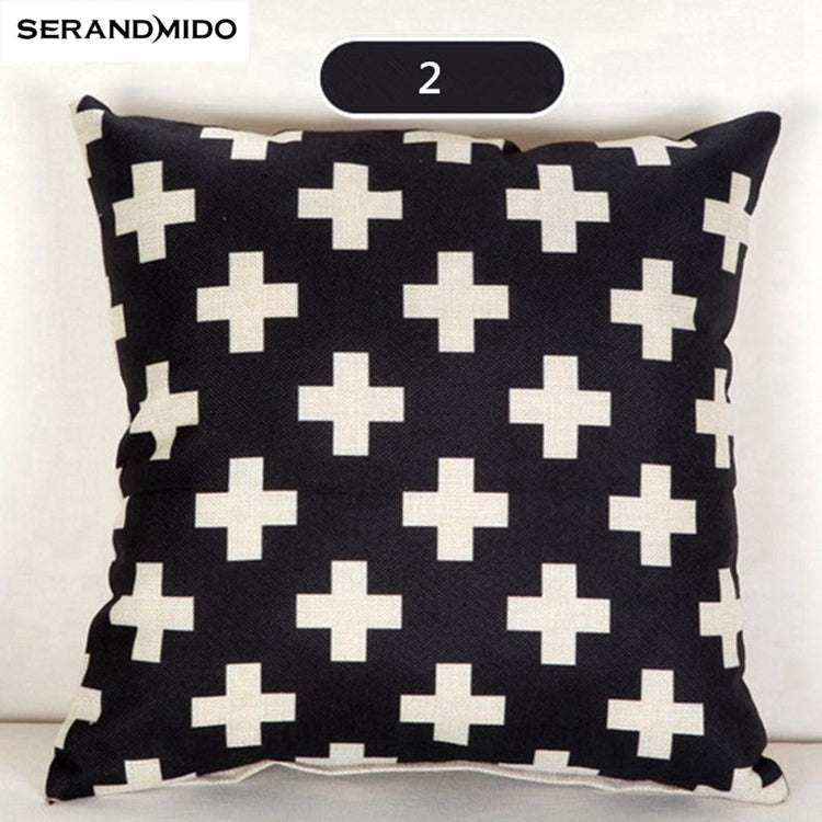 Geometric Cushion Cover Nordic Style Letters Black White Printed Cushion Case Stripe Home Sofa Decorative Pillow Cases Almofadas