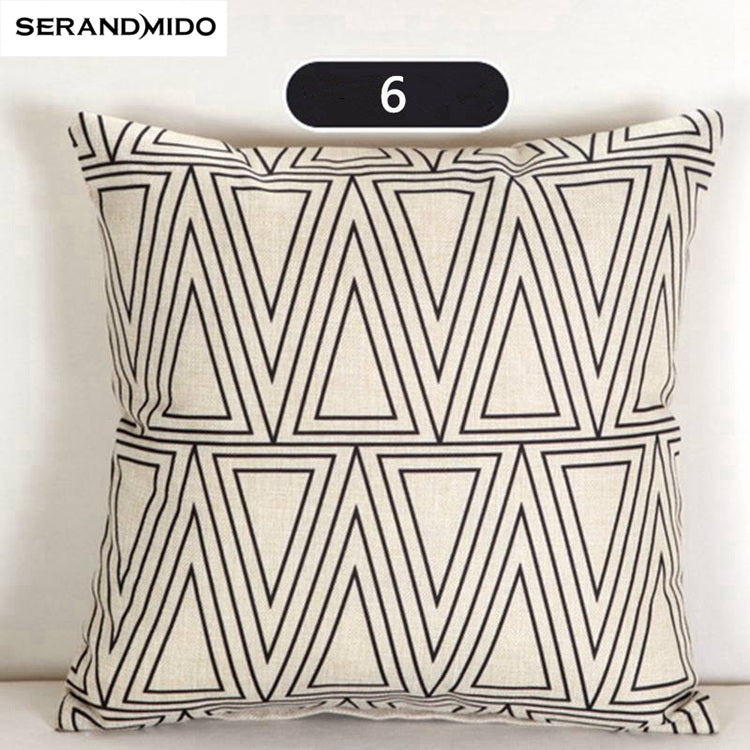 Geometric Cushion Cover Nordic Style Letters Black White Printed Cushion Case Stripe Home Sofa Decorative Pillow Cases Almofadas